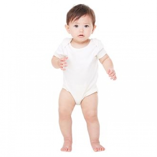 Organic short-sleeve baby rib one-piece