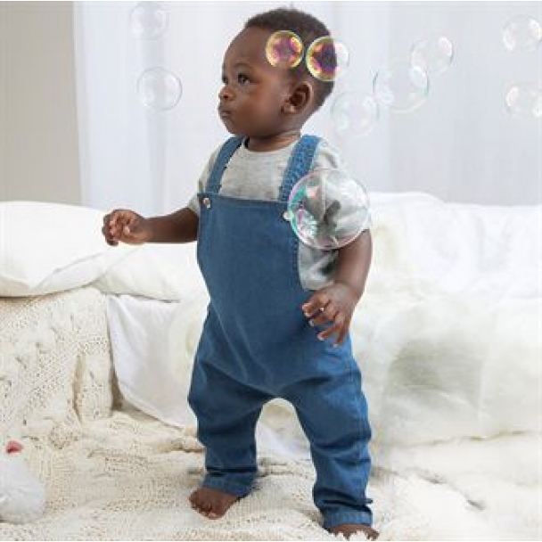 Baby rocks denim dungarees