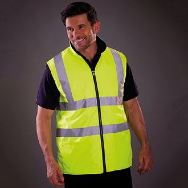 Hi-vis reversible fleece bodywarmer (HV008F)