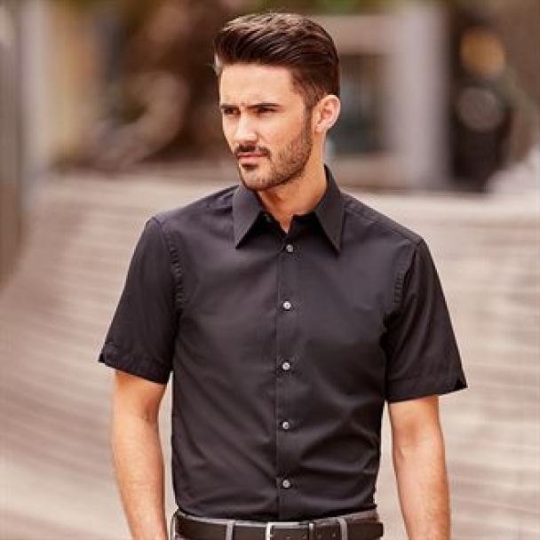 Short sleeve Tencel® fitted shirt