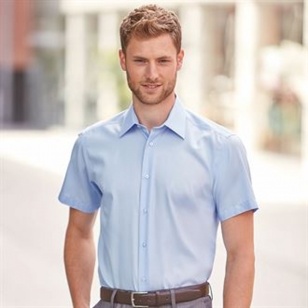 Short sleeve tailored ultimate non-iron shirt