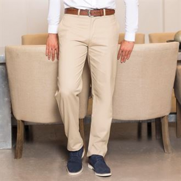 Teflon®-coated flat front chino