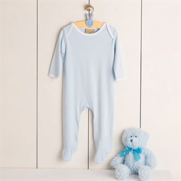 Contrast long sleeve sleepsuit