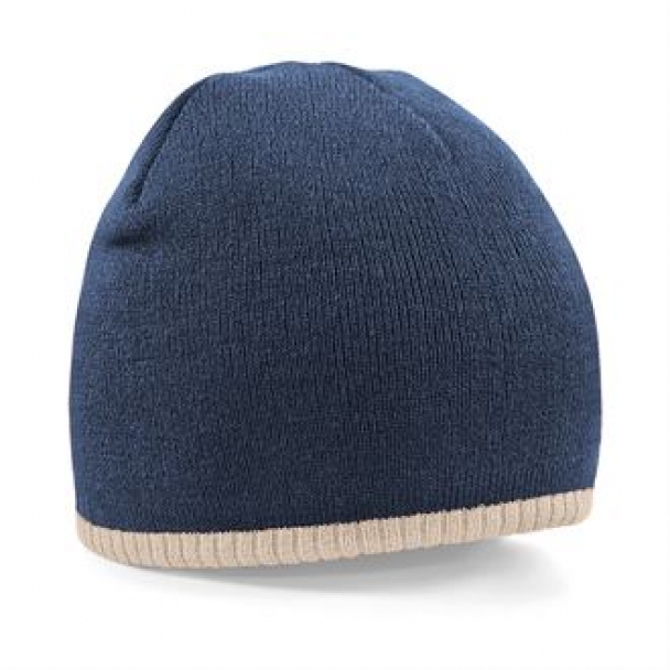 Two-tone pull on beanie